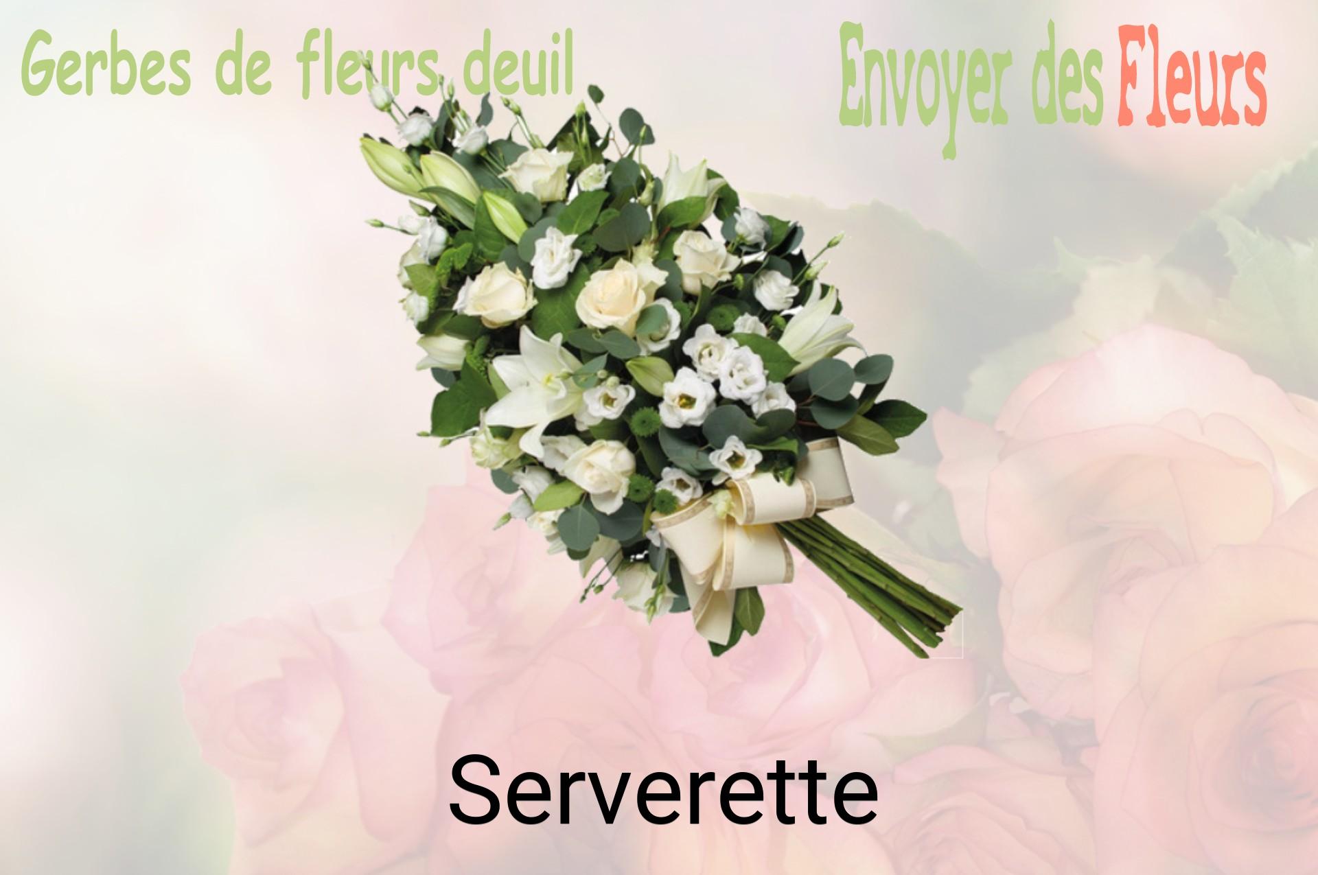 Gerbe de fleurs de deuil livrée à Serverette